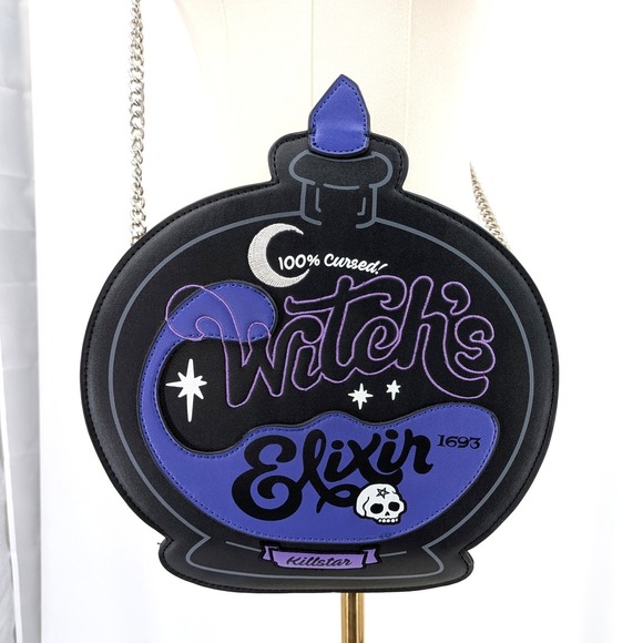 Killstar Handbags - Killstar Witch Elixir Large Crossbody‎ Bag Gothic Potion Bottle Purse
